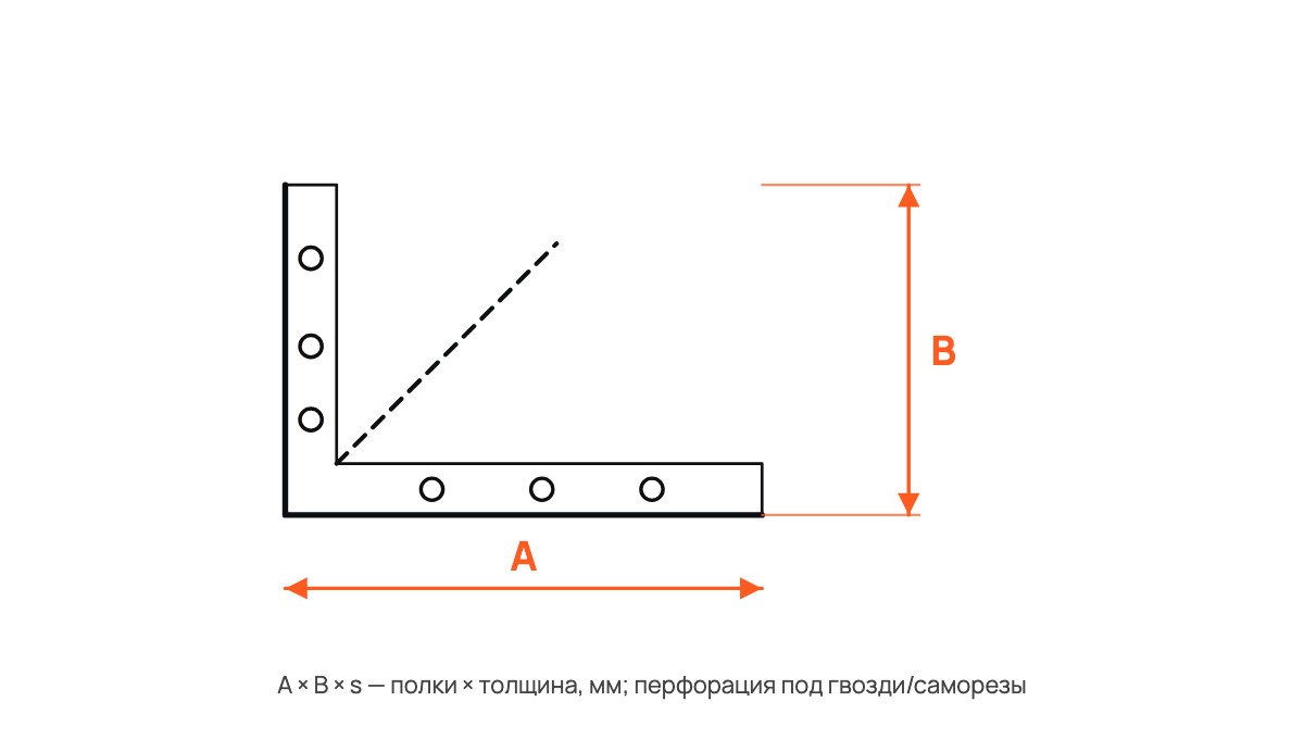 Крепежный уголок ассиметричный KUAS