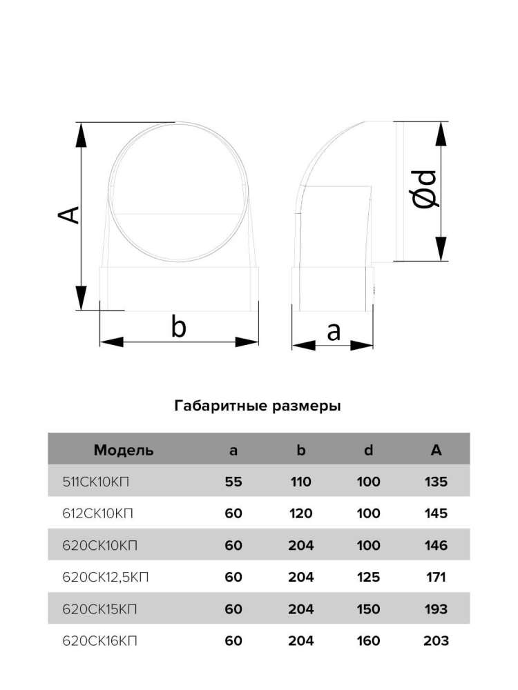 Переходник СККП D100 90° 60х120 пластик ERA